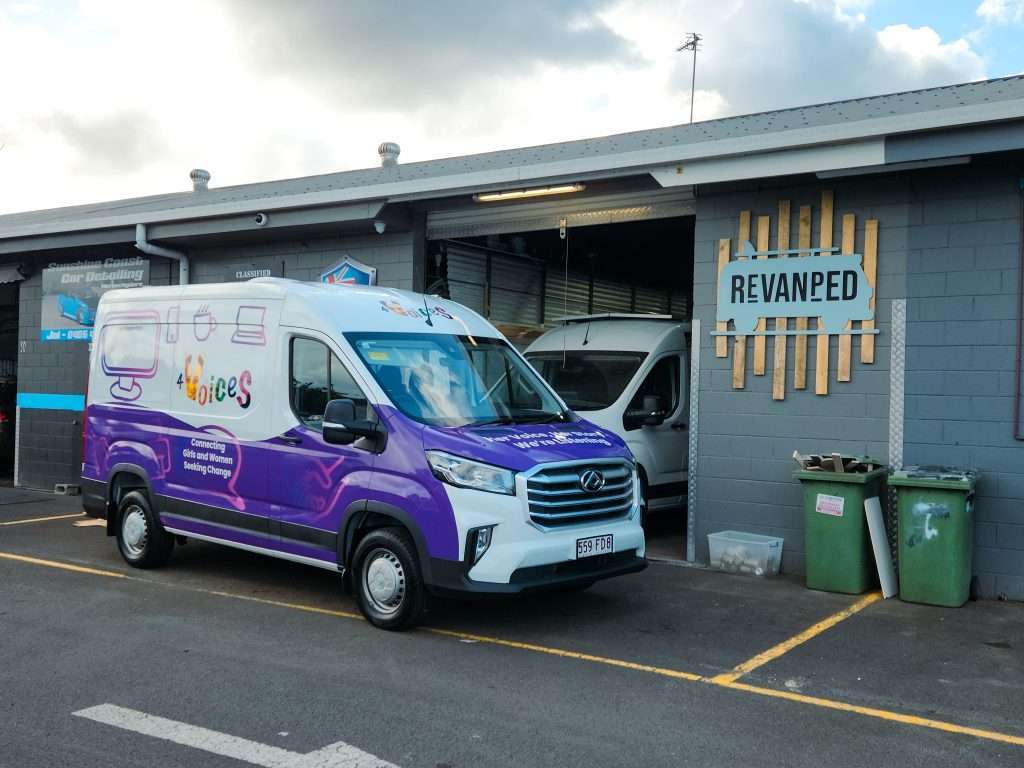4Voices Charity Coffee Van Fitout - Revanped Camper Van Manufacturing Sunshine Coast
