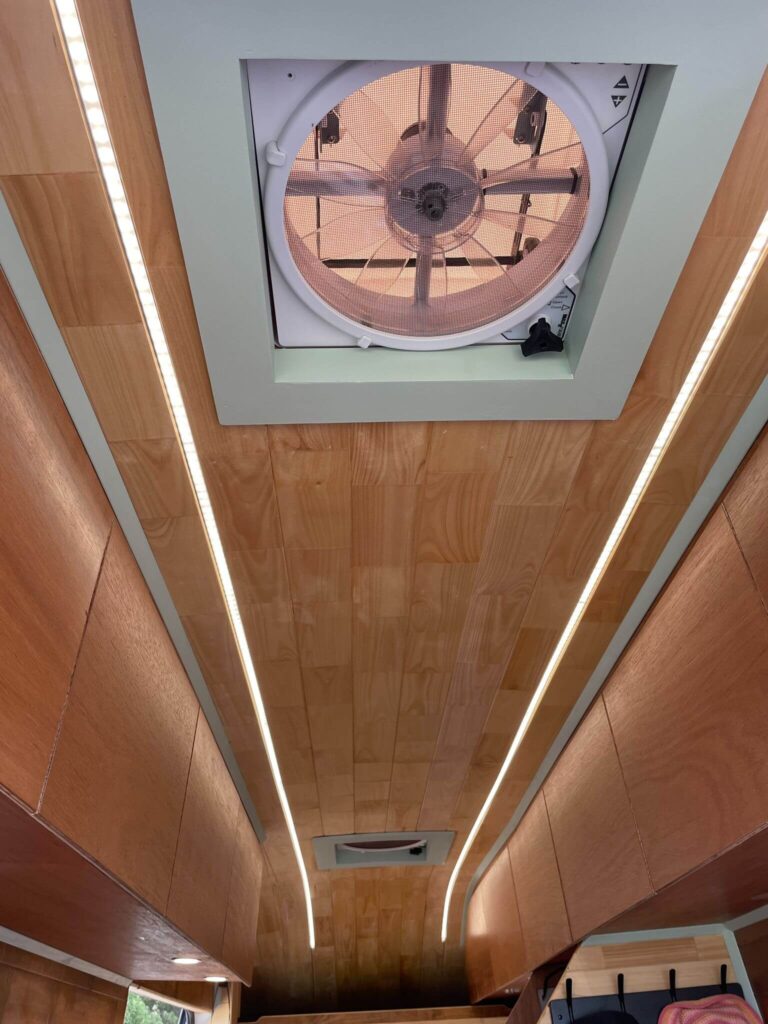 4 Voices Mobile Office Fitout - Revanped Custom Van Conversions Sunshine Coast - LED roof light lining