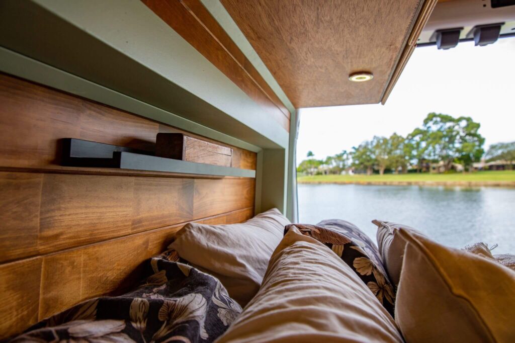 4 Voices Mobile Office Fitout - Revanped Custom Van Conversions Sunshine Coast - Custom Cabinetry with unique design