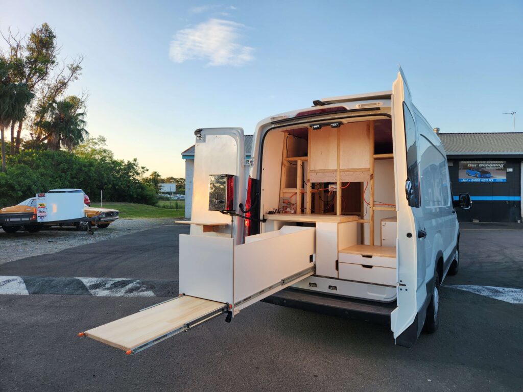 4 Voices Mobile Office Fitout - Revanped Custom Van Conversions Sunshine Coast