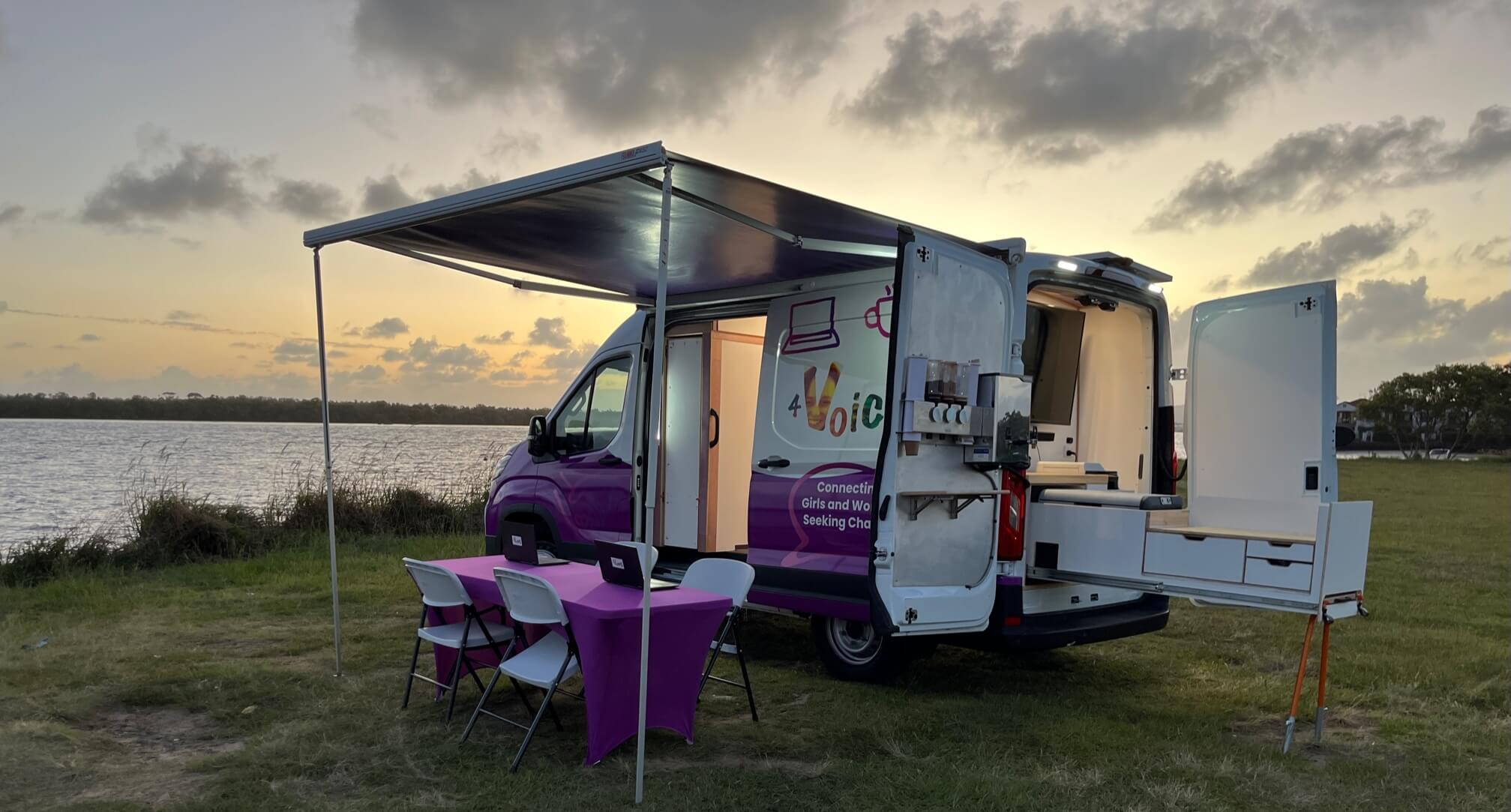 4 Voices Mobile Office Fitout - Revanped Custom Van Conversions Sunshine Coast