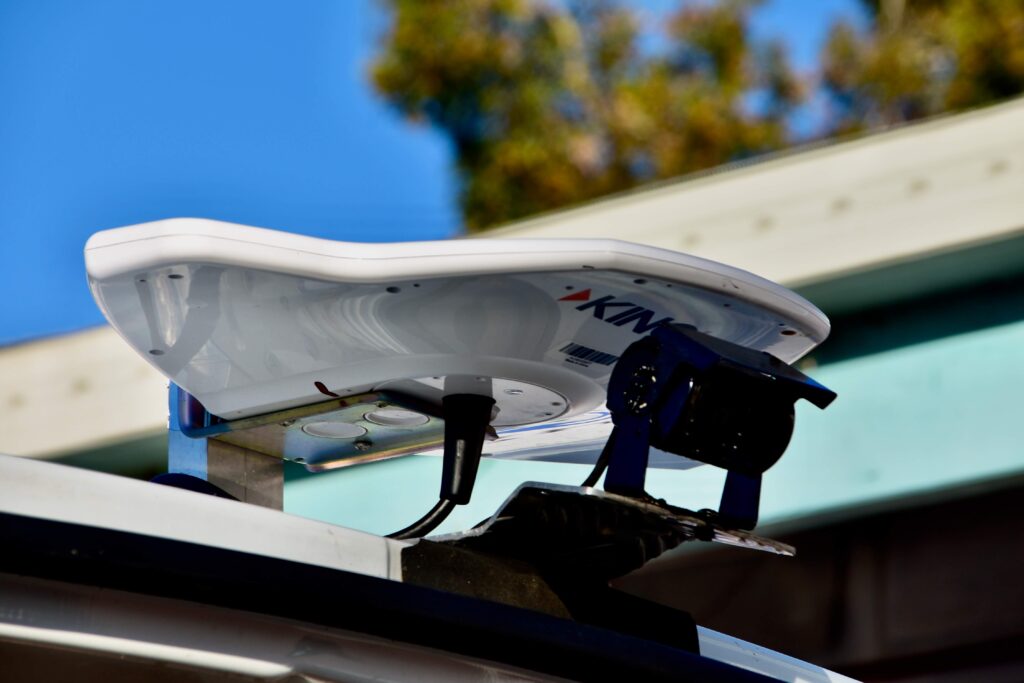 Revanped professional campervan fitout on the Sunshine Coast for Iveco Daily, featuring a TV antenna and reversing camera — specialists in custom camper van conversions, fabrication, and accessories.