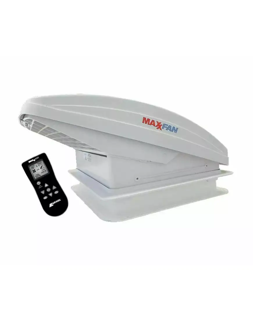 Maxxfan Deluxe All-In-One RV Vent, Shield & Fan White 10 Speed Remote) -  Maxxair